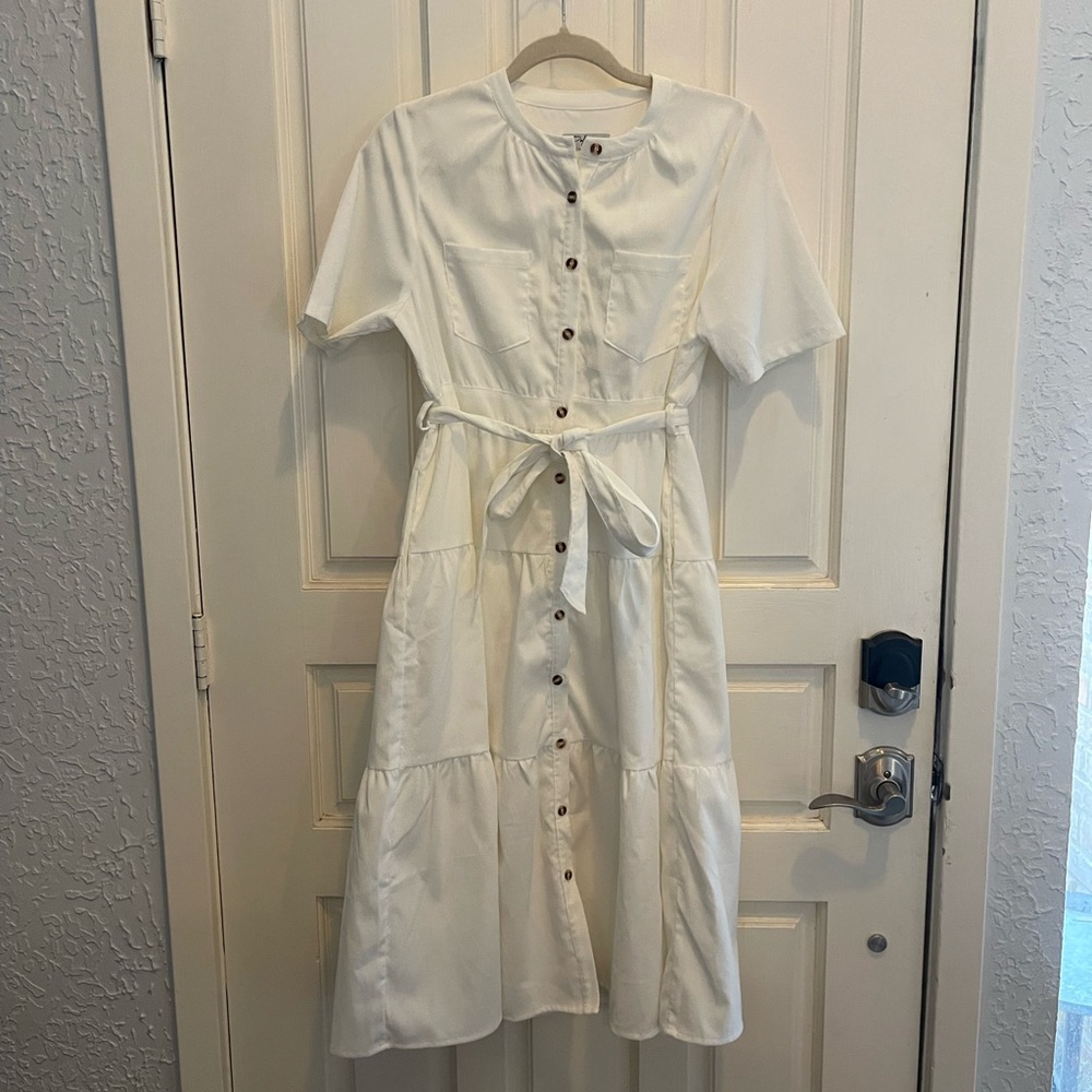 White Button Down Dress